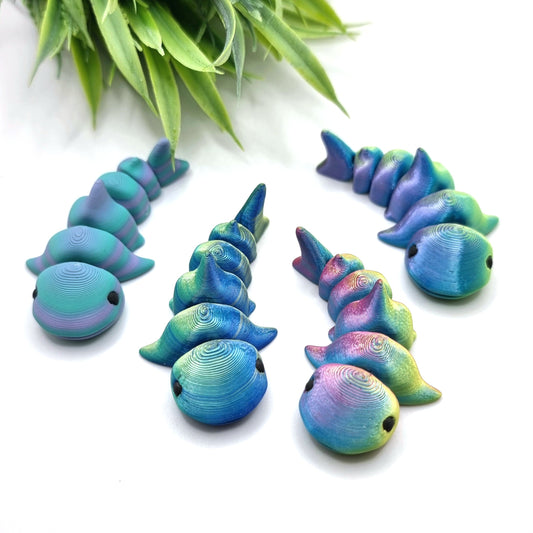 Whale Shark Mini - 3D Printed - Articulated Multi Colored Fidget Toy - Kids Gifts - Ocean Critters