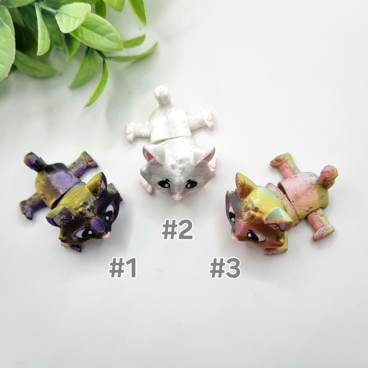 Cartoon Cat Mini - 3D Printed - Articulated Multi Colored Fidget Toy - Sensory Gifts - Pets