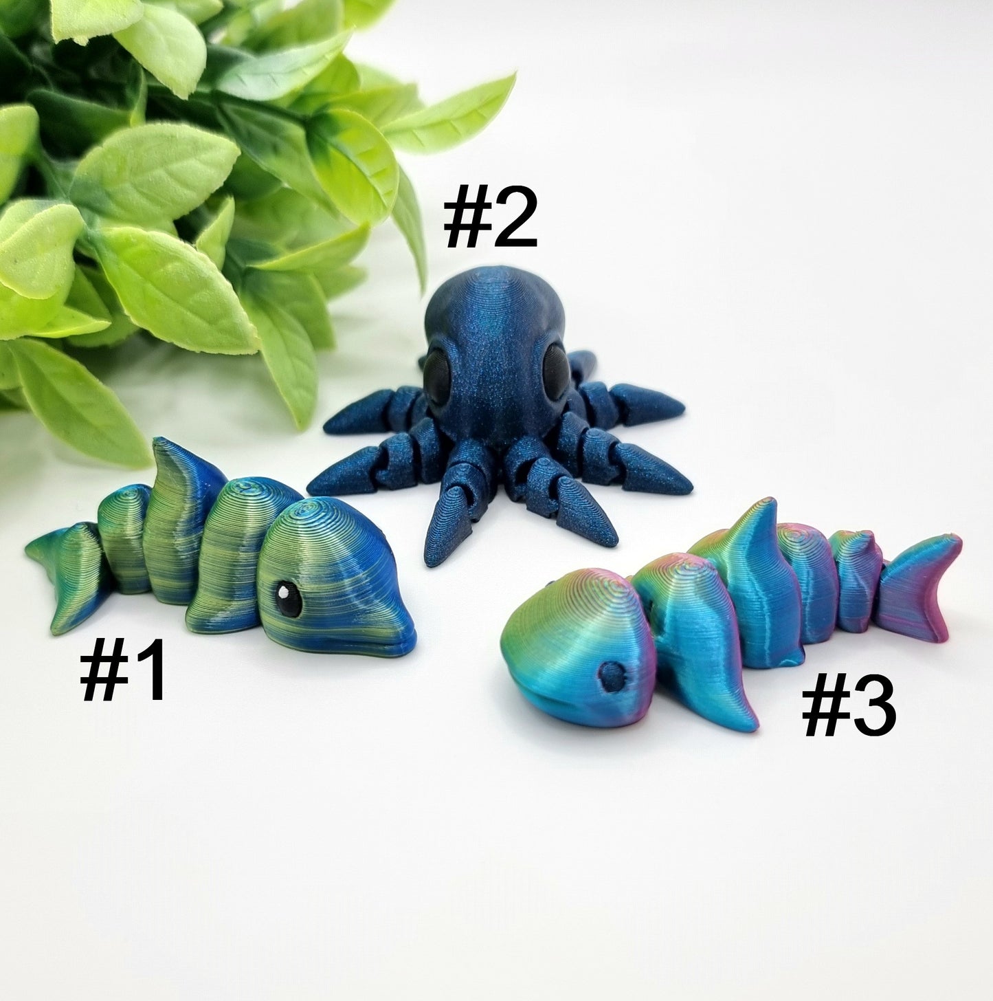 Ocean creature Minis - 3D Printed - Articulated Multi Colored Fidget Toy - Childrens Gifts