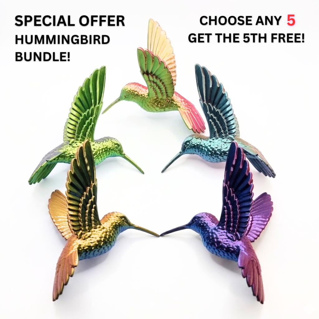 Hanging Hummingbird - 3D Printed - Garden Decor - Wind Art - Bird Lover - Unique Gift