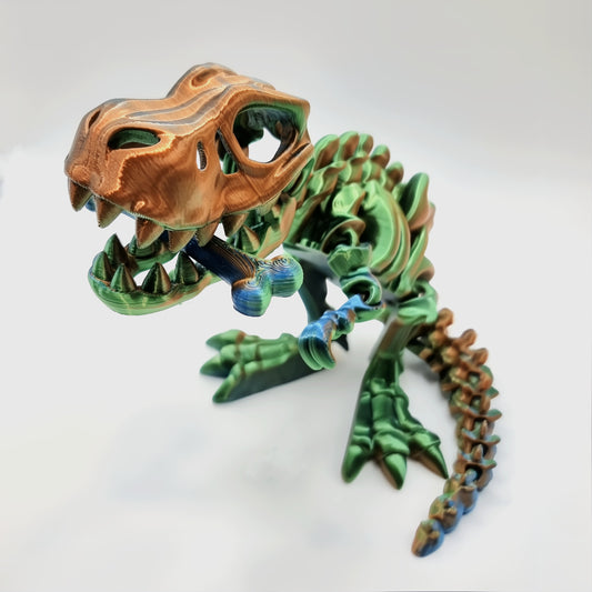 T-Rex Skeleton - 3D Printed - Articulated Multi Colored Fidget Dinosaur Toy