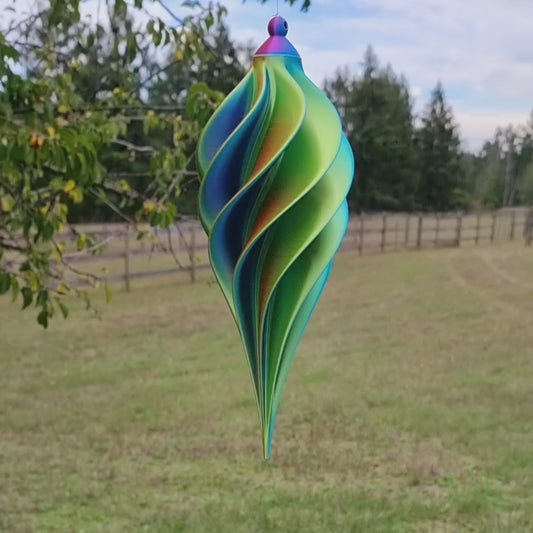 Medium - Spiral Drop Spinner - Fuchsia Yellow Blue - Length: 27cm/10.6"