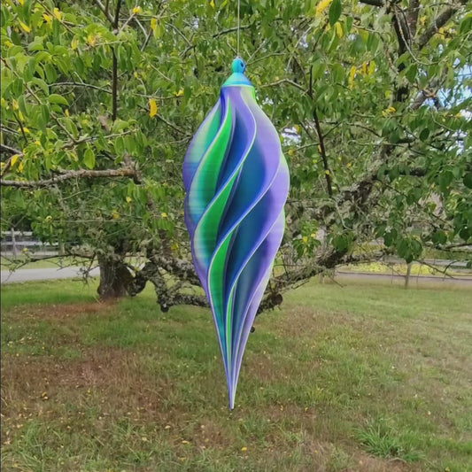 Small Tall - Spiral Drop Spinner - Purple Yellow Blue - Length: 21cm/8.3"