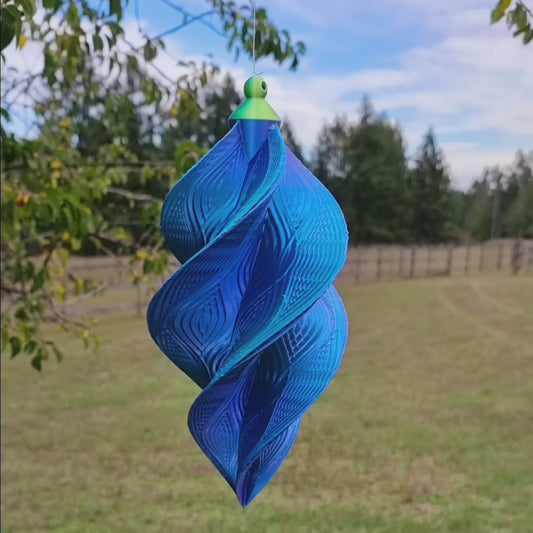 Medium - Wave Pattern Spinner - Purple Yellow Blue - 26cm/10.2"