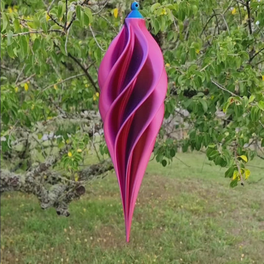 Medium Tall - Spiral Drop Spinner - Red Yellow Blue - Garden Decoration - Length: 30cm/11.8"