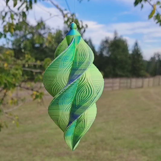 Small - Wave Pattern Spinner - Purple Yellow Blue - 17cm/6.7"