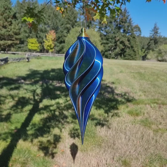 Large - Spiral Drop Spinner - Copper, Blue, Green - Garden Decoration - Length: 34cm/13.4"
