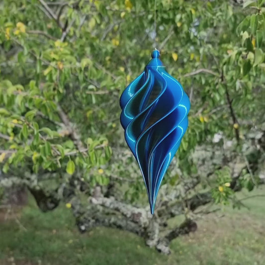 Small - Spiral Drop Spinner - Copper Blue Green - Garden Decoration - Length: 14cm/5.5"