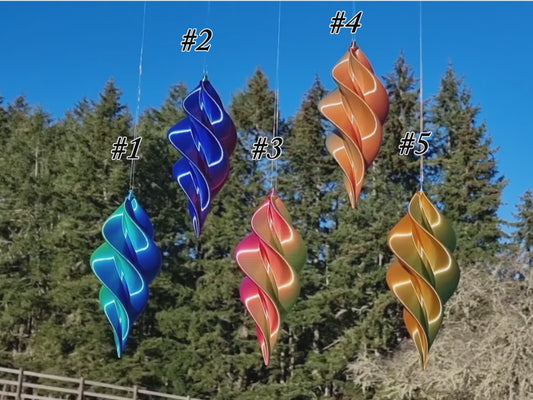 V2 Spiral Spinner Smooth Gloss - Medium - Garden Decor - Wind Art - Unique Gift - Bright & Colorful