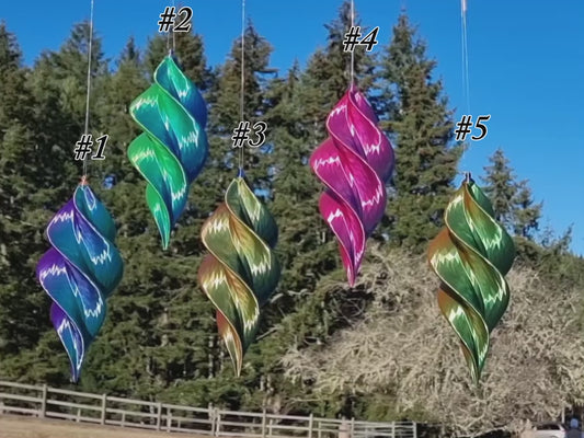 V2 Spiral Spinner Faceted - Medium - Garden Decor - Wind Art - Unique Gift - Bright & Colorful
