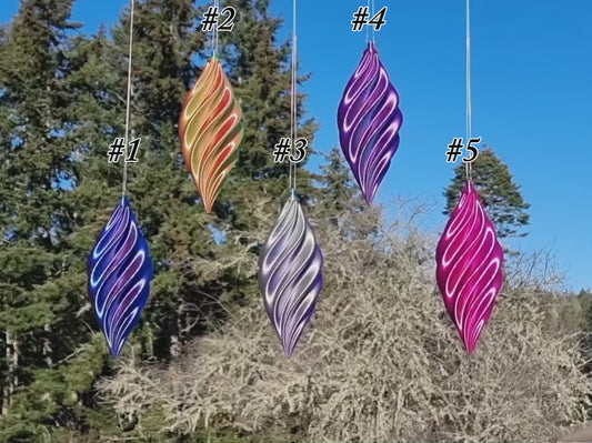 Wavelet Spinner - Small - Garden Ornament - Kinetic Wind Decor - Unique Gift - Bright & Colorful