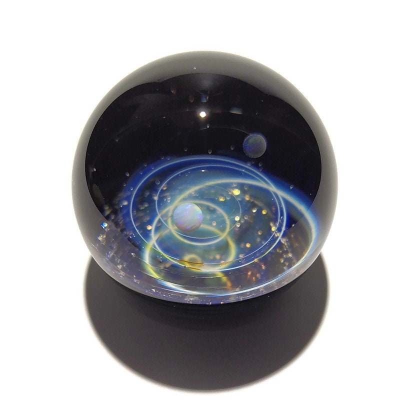 NEW! Paperweight -Glass Art -Bright Star Opal -Galaxy -Universe -Blown Glass -Home Decor -Handmade Gift -Borosilicate -Gift for Him -Science