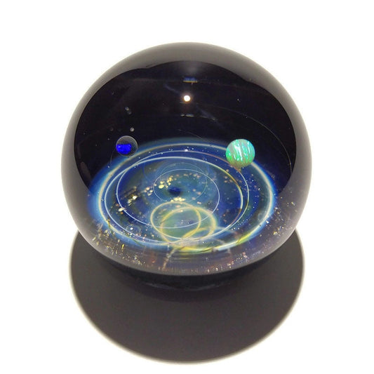 NEW! Paperweight -Glass Art -Bright Star Opal -Galaxy -Universe -Blown Glass -Home Decor -Handmade Gift -Borosilicate -Gift for Him -Science
