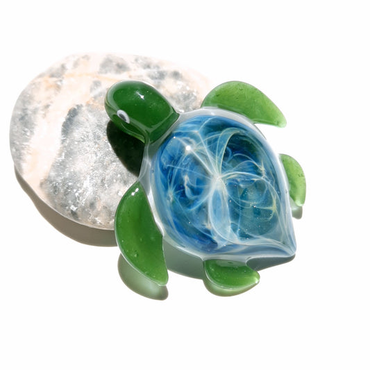 Ultra Small Turtle Pendant - Ocean Star - Sea Turtle - Heady Glass - Handmade Blown Glass Jewelry - Turtle Gift  - Borosilicate - Artwork
